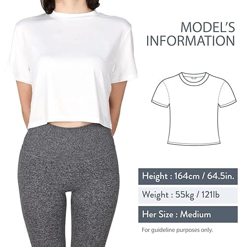 MAX ALLIE Women's Ultra Soft Cropped T Shirt Crew Neck Tees Casual Loose Fit Basic Lightweight thumbnail 3