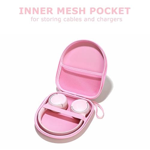 Ginsco Universal Headphone Case Compatible with JBL Tune 510BT 720BT, Sony WH-CH 720N/WH-CH520, with Sony/JBL/Soundcore Q20 Q30/BERIBES/TOZO/KVIDIO etc Wireless Headphones Light Pink thumbnail 4
