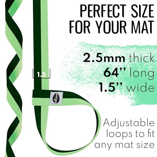 TECEUM Yoga Mat Strap – 30+ Colors – Adjustable Mat Holder Sling Carrier for All Mats [Mat Not Included] thumbnail 4