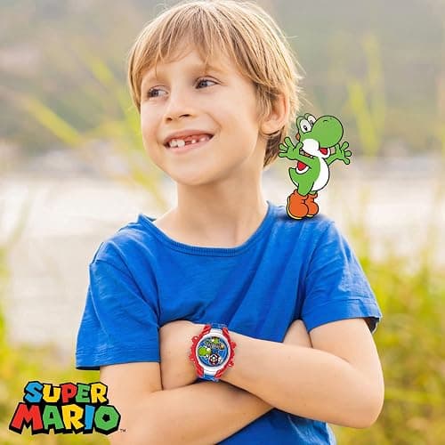Accutime Super Mario Kids Digital Watch with Yoshi, LED Light Show, Soft Silicone Strap, Durable Kid-Friendly Design, Fun Time-Telling for Boys and Girls thumbnail 3
