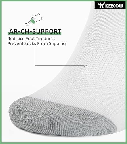 KEECOW Performance Comfort No Show Ankle Cushioned Socks for Men & Women, Athletic, Tab, Short, Running, Outdoor thumbnail 3