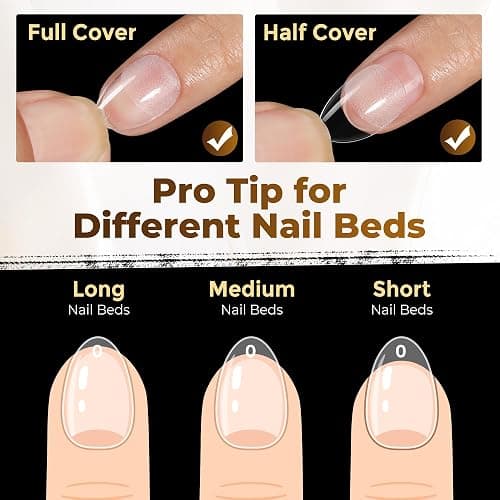 UNA GELLA Extra Short Almond Nail Tips Full Cover 504PCS Gel Nail Tips Short Almond Shaped Nails Tips Soft Gelly Gel Clear Fake Nails Tip for Acrylic Nail Tip Soak Off Home DIY Salon Nails 12 Sizes thumbnail 7