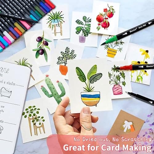 Dual Markers Brush Pens Stocking Stuffers, 36 Art Markers Christmas Gifts for Teens, Double Tip Colored Pen for Adult Coloring Books Art Suppliers thumbnail 4