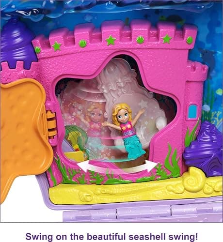 Polly Pocket Travel Toy with Micro Dolls & Accessories, Mermaid 2-in-1 Seashell Purse Playset (Amazon Exclusive) - Seashell thumbnail 4