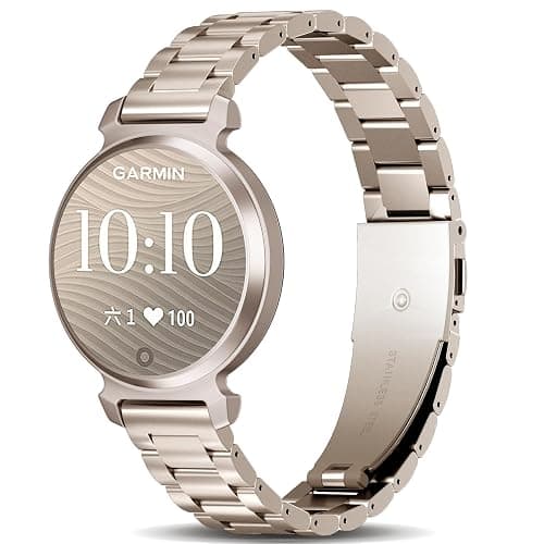 Koazon Metal Watch Band Compatible with Garmin Lily 2 Active/Lily 2 for Women,14mm Slim Adjustable Stainless Steel Elegant Chain Replacement Bracelet for Lily 2/2 Active Smartwatch Accessory - Image 1