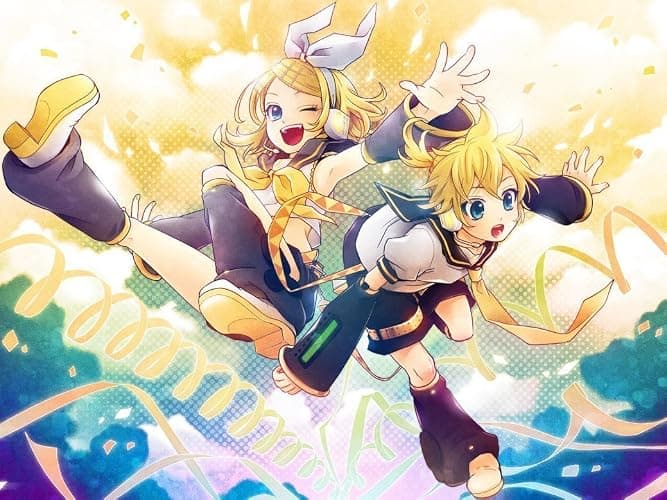 NewBrightBase Kagamine Rin Len Fabric Cloth Rolled Wall Poster Print - Size: (32" x 24" / 17" x 13") - Image 1
