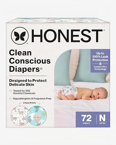 The Honest Company Daytime Diapers, All the Alpacas, Size Newborn, 72 Count | Baby Diapers, Size Newborn, 72 Ct. Hypoallergenic, Up To 100% Leak Protection, Plant-Based, OEKO-TEX Certified. thumbnail 11