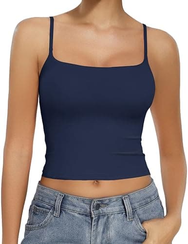 Avidlove Camisole Tank Tops for Women Square Neck Spaghetti Straps Double Lined Y2K Going Out Cami Top - Image 1