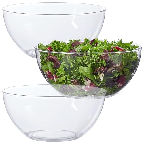 US Acrylic Vista Clear Plastic Salad and Serving 10-inch Bowls | set of 3 | Reusable, BPA-free, Made in the USA | 135 oz. capacity - Image 1