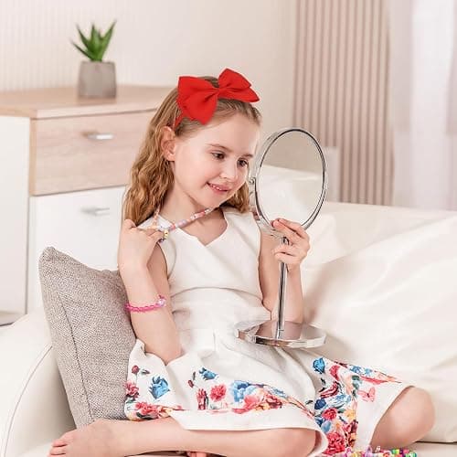 Radsocken 48Pcs Girls School Red Hair Accessories Kit Red Bow Hair Clips Headband Ponytail Holder Elastics Bands Ribbon Hair Barrettes Hair accessories for girls Birthday Gift thumbnail 4