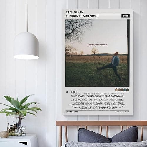 American Heartbreak Poster Zach Album Bryan Music Poster Album Cover Canvas Art Poster 08x12inch(20x30cm) thumbnail 5