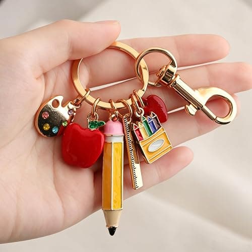 SORGERLY Fruit Bag Charm Keychain - Gold Key Chain, Cute Purse Handbags Accessories - Beautiful Gift for Women thumbnail 2