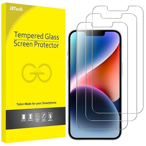 JETech Screen Protector for iPhone 16e 2025, iPhone 14 6.1-Inch, Tempered Glass Film, 3-Pack - Image 1
