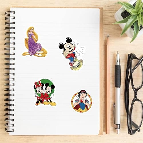 100Pcs Disney Cartoon Sticker for Kids, Cute Disney Princess Waterproof Vinyl Decal for Teen Adult Girl Water Bottle Skateboard Notebook Phone Guitar Bike Helmet thumbnail 6