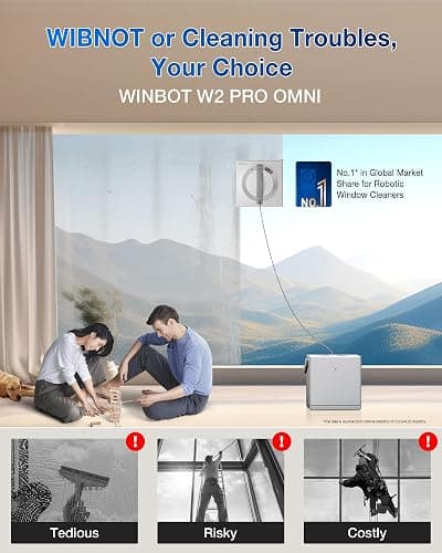 ECOVACS WINBOT W2 PRO Omni Portable Window Cleaning Robot with Multi-Functional Station, Charging While Working, Intelligent Cleaning with Triple Nozzle Water Sprayer, 12-Level Protection thumbnail 2