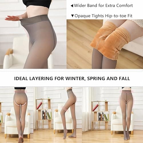Winter Tights Fleece Lined Pantyhose  thumbnail 2