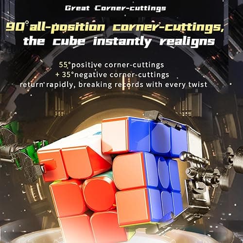 Moyu RS3M V5 2023 Ball Core UV Coated 3x3 Speed Cube with Robot-Shape Display Box, 3x3 Puzzle Cube Stickerless RS3M V5 MagLev Master Cube (MagLev+Ball-Core UV Coated) thumbnail 5