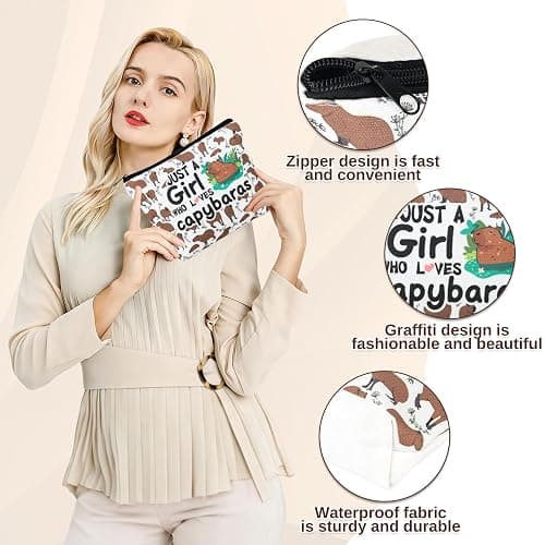 Capybara Makeup Bag Capybara Cosmetic Bag Gifts for Women Girl Friend Capybaras Lovers Christmas Birthday thumbnail 4