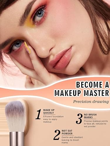 Makeup Brush Set 30 pcs Professional Powder Brush Concealers Eye shadows Blush Eyeliner Eyebrow Contour Eye blending Brushes(Champagne） thumbnail 8