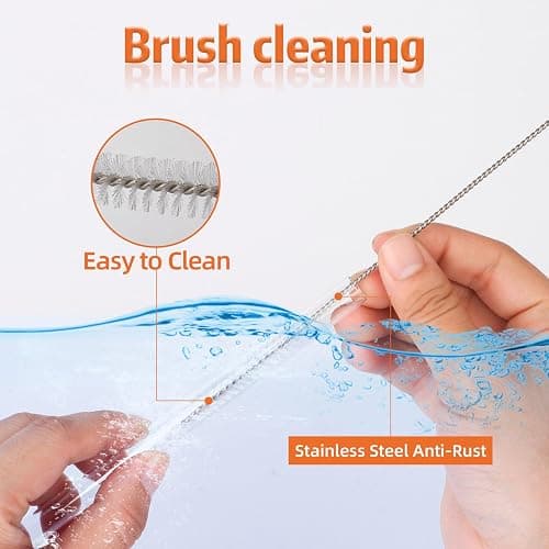 Replacement Straws for Hydrojug traveler 40 oz, Reusable Plastic Straws Compatible with Hydrojug Cup, Clear Transparent Straight Drinking Straws, Set of 5 Reusable Straws with 2 Cleaning Brushes thumbnail 6