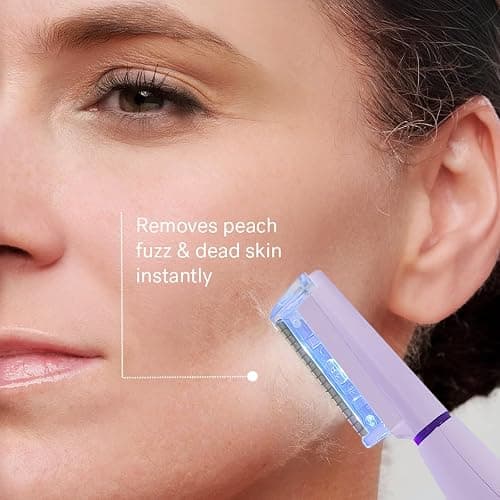 Michael Todd Beauty Sonicsmooth Pro+ Dermaplane Razor for Women Face + Eyebrow trimmer Dermaplaning System w/LED Light Peach Fuzz Remover -16 Dermaplaning Blades & 2 Microsmooth Exfoliation Tips thumbnail 3