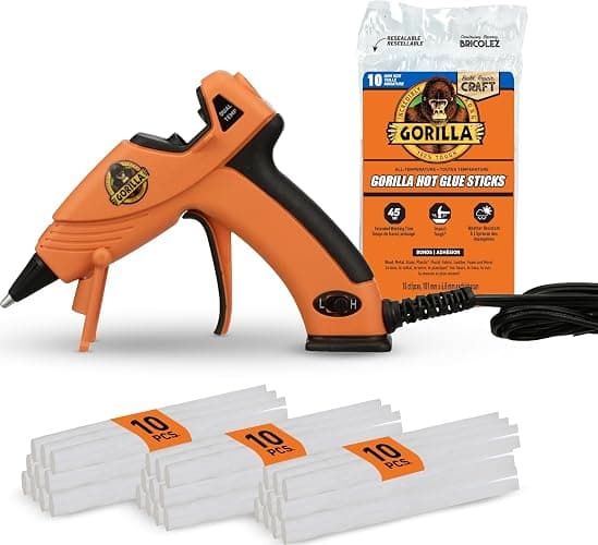 Gorilla Mini Hot Glue Gun Kit (Pack of 1 Mini Hot Glue Gun and 30 Sticks) - Dual Temp, Precision Nozzle, and Easy Squeeze Trigger - Image 1