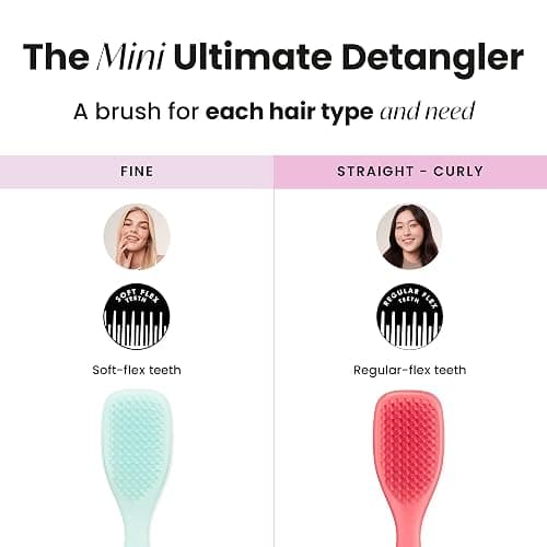 Tangle Teezer Ultimate Detangler Hairbrush, Eliminates Knots & Reduces Breakage, Mini Hair Brush for Travel, Small Hands & All Hair Types, Pink Punch thumbnail 8