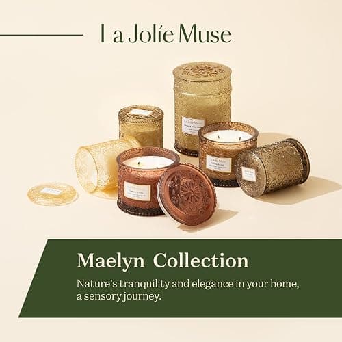 60 Stunden Brenndauer, LA JOLIE MUSE Kürbiskerze, Herbstduftkerzen für Zuhause, Große 2-Docht Sojakerzen, Kerzengeschenke für Frauen & Männer, Luxusglas Kerzen, Kürbis Chai, 340g thumbnail 7
