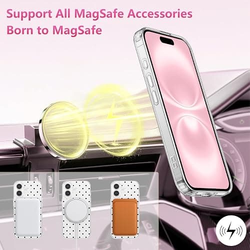 ZTOFERA Magnetic for iPhone 16 Plus Case,Cute Polka Dot Phone Case Aesthetic Striped Clear Trendy Slim Soft Shockproof Protective Phone Cover for Women Girls, Black Dot thumbnail 4