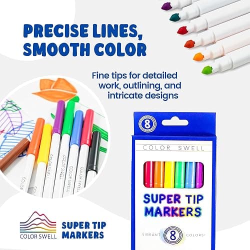 Color Swell Washable Bulk Markers Pack 36 Boxes of 8 Vibrant Colors Each (288 Total Super Tip Markers) for Classrooms, Parties, Donations, Home thumbnail 3