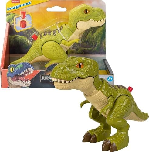 Fisher-Price Imaginext Jurassic World Dinosaur Action Figure with Kid-Activated Motion, 8-inch Tyrannosaurus Rex Dino Toy - Image 1