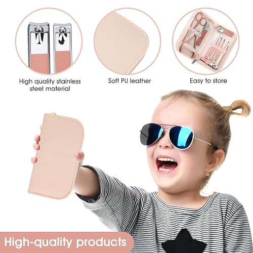 Nail Clippers & Beauty Tool Portable Set, Rose Gold Manicure Set, 12 in 1. | Martensitic Stainless Steel, Pink Leather Bag, Suitable for Home, Workplace, Outdoor Travel, Gift Giving, Salon. thumbnail 6