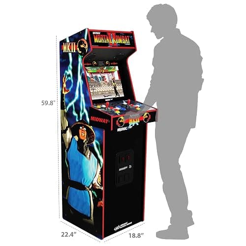 ARCADE1UP Mortal Kombat II Deluxe Arcade Machine, 14 Games | Gaming Cabinet with Real Feel Joysticks and Buttons, 17-Inch Color Screen thumbnail 3