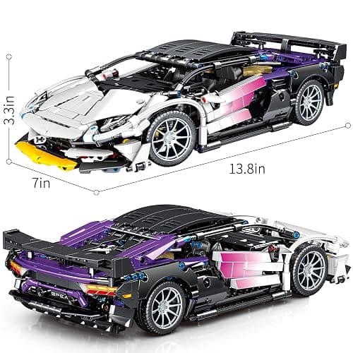 Mesiondy Sports Car Building Blocks Toys Boys or Adults Kits，1:14 MOC Building Set Raceing Car Model,Cars for Boys Age 12-16 8-14，1337 Pieces thumbnail 2