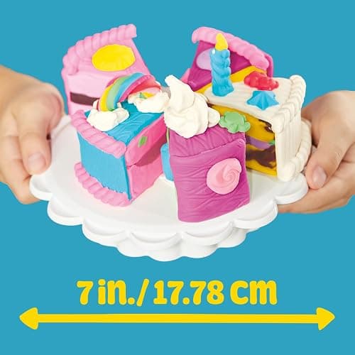 Play-Doh Super Slice Cake Playset, Toy Oven with Play Kitchen Accessories & 11 Modeling Compound Cans, Kids Arts & Crafts, Ages 3+ thumbnail 5