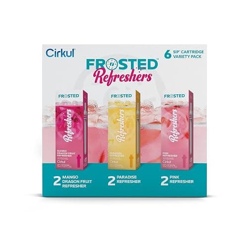 Cirkul Frosted Refreshers Caffeine Flavor Water Variety Pack, Makes 36 Drinks, No Sugar, Zero Calorie Drink Mix, (2 Pink, 2 Mango Dragon Fruit, 2 Paradise) thumbnail 8