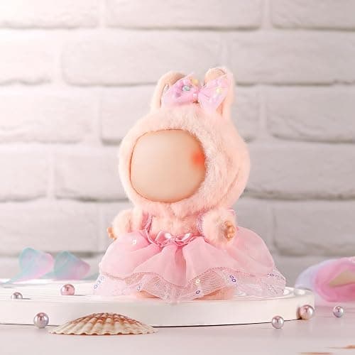 ALTRJO Designed for Labubu Clothes, Adorable Chic Dress Set for 17cm Labubu Dolls, Doll Clothes for Labubu Accessories (NO Doll) (Pink Gauze Skirt + Hairband) - Pink Gauze Skirt + Hairband thumbnail 3