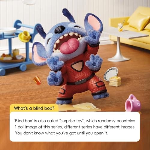 MINISO Disney Stitch Naughty Stitch Series Blind Box Figures, Random Design Collectible Flocked Figures Home Decorations, Holiday Birthday Gifts for Collectors and Fans, Single Box thumbnail 6