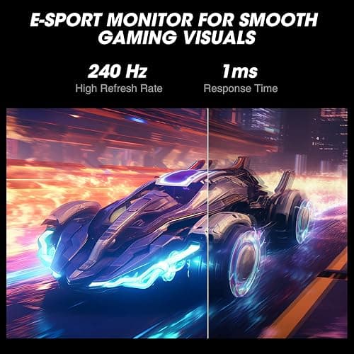 KOORUI GN02 27-inch 240Hz Gaming Monitor, 1ms FHD 1080p, G-SYNC and FreeSync Premium, HDMI 2.0/DP 1.4, Xbox PS5 Switch Ready, VESA, Tilt, Black thumbnail 2