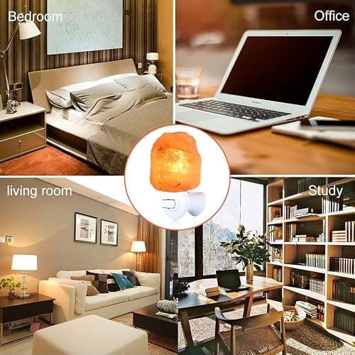 pursalt Himalayan Salt Lamp Night Light Plug in, Certificated 360 Degree Rotatable Wall Plug with Extra 2 Replacement Bulbs Bathroom Bedroom Night Light, Pink Crystal Rock Salt Hand Crafted - Pink - Natural-1 pack thumbnail 2