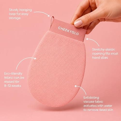 CheekyGlo Exfoliating Glove, 2PCS Sensitive Body Exfoliating Gloves, Korean Exfoliating Mitt & Deep Exfoliating Body Scrubber for Shower, Effective, Gentle, Reusable, Ideal for Smooth Skin thumbnail 3