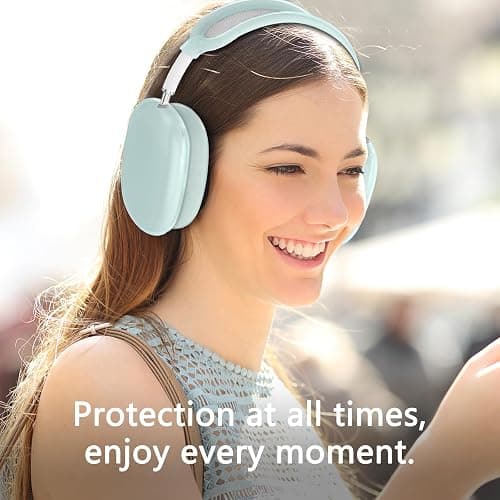 Silicone Case Cover for AirPods Max Headphones, Ear Pad Case Cover/Ear Cups Cover/Headband Cover for AirPods Max (USB-C/Lightning)(2024/2020), Soft Skin Accessories for Apple AirPod Max, Foggy Blue thumbnail 6