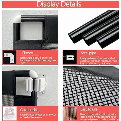 Dog Gate for House Stairs Doorways - Thickened Metal Tube Fixing, Easy Install Anywhere (39.4X31.5in) thumbnail 7