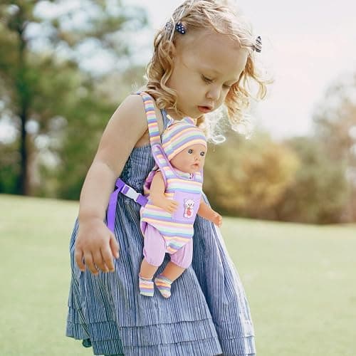 ZITA ELEMENT Baby Doll Carrier for 16-18 Inch Doll, Reborn Baby Doll Carrier with Doll Accessories for Doll Toys, Doll Carrier for Girls and Boys thumbnail 2