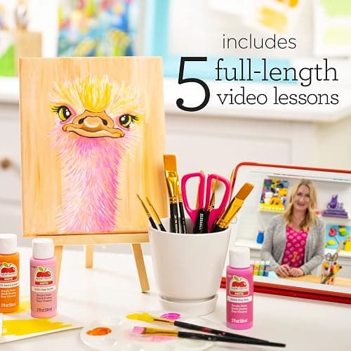 Apple Barrel Art Lessons Paint and Brush Set, 34 pc Kit Including 23 2 fl oz Apple Barrel Acrylic Paint Colors, 1 2 fl oz bottle of Mod Podge Matte, 10 FolkArt Brushes, 6 Video Lessons And More thumbnail 2