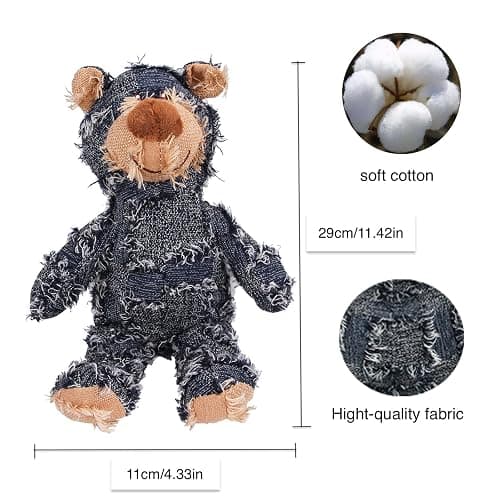 MAXBECK Dog Companion for Heavy Chewers- Indestructible Robust Bear Dog Toy, Resistant Squeaky Dog Toys for Heavy Chewers, Unbreakable Stuffed Plush Dog Toys for Aggressive Chewers (A-Navy) thumbnail 4