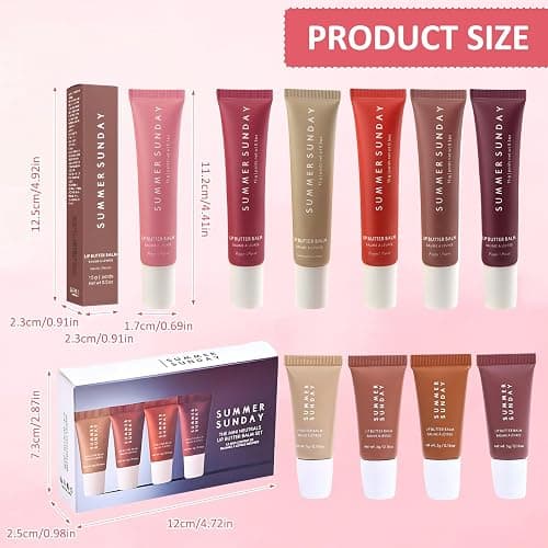 HEUIOP 10 Pcs Lip Balm Set with 6 Lip Butter Balm and 4 Mini Lip Balms,Lip Balm Vanilla Used to Soothe Dry and Chapped Lips,Leaving Them Soft,Smooth and Elastic A-Set thumbnail 2