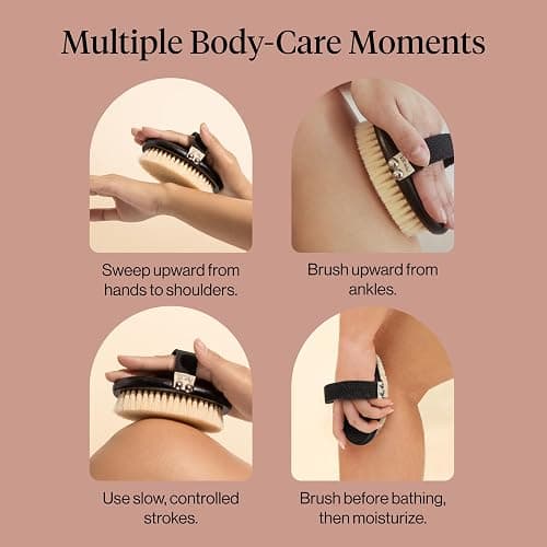 Kitsch Dry Brushing Body Brush for Lymphatic Drainage | Soft Bristles Shower Brush - Dry Brush to Remove Dry Skin and Improves Blood Circulation, Body Scrubber for Glowing Skin thumbnail 7
