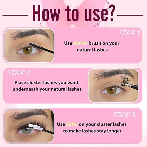 Fluffy Lash Extension Kit 60D+80D+100D Lash Clusters Thick Eyelash Extension Kit 10-18mm Individual Lashes Kit 300PCS Eyelashes Extension with Bond and Seal and Lash Extension Tweezers by TNFVLONEINS thumbnail 7