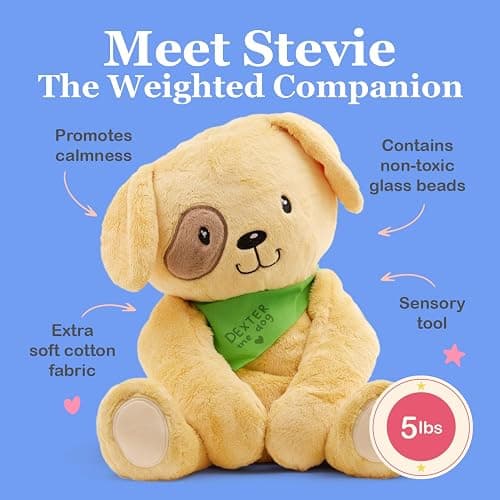 Lilly's Love Weighted Stuffed Animal, 5lb | Sensory Plush for Kids & Adults | Machine Washable Plushie w/Removable Inner | Calming Weighted Stuffed Animal for Anxiety, Dexter The Dog thumbnail 2